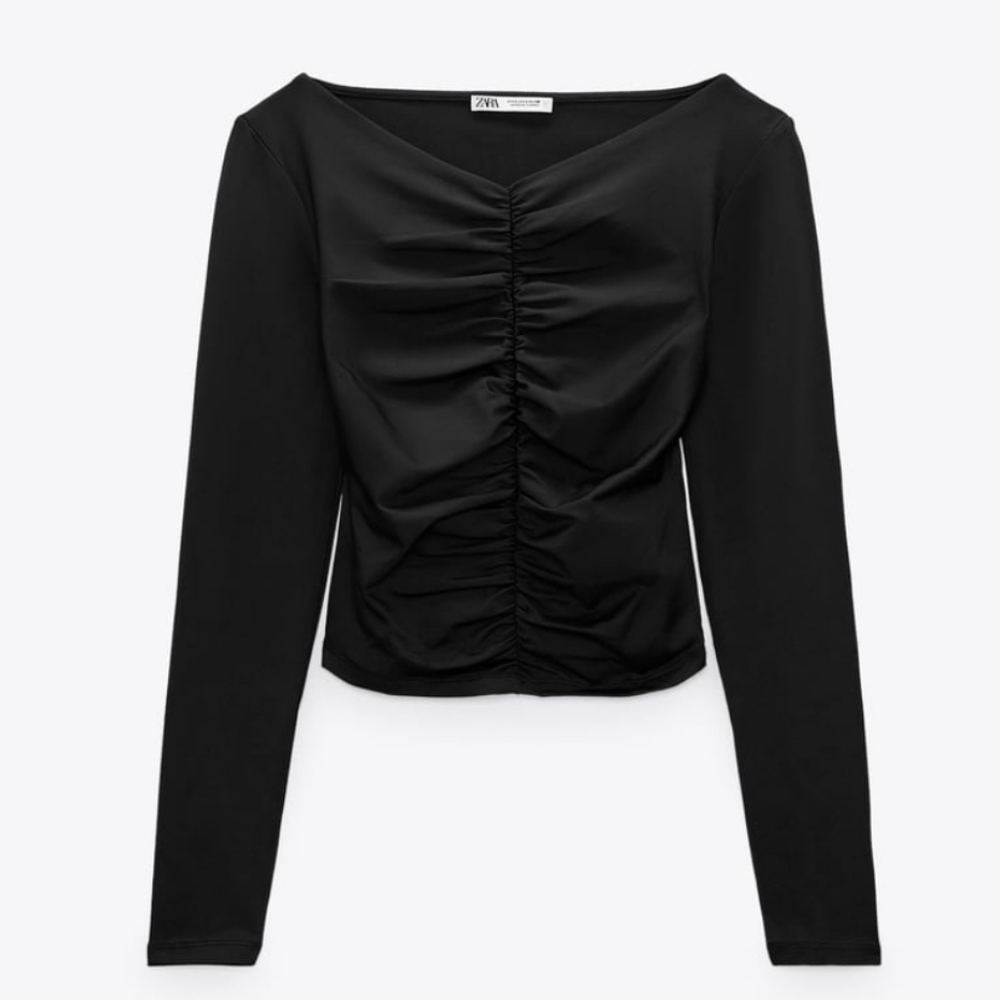 NWT Zara Ruched Elasticized Top - Picture 5 of 7